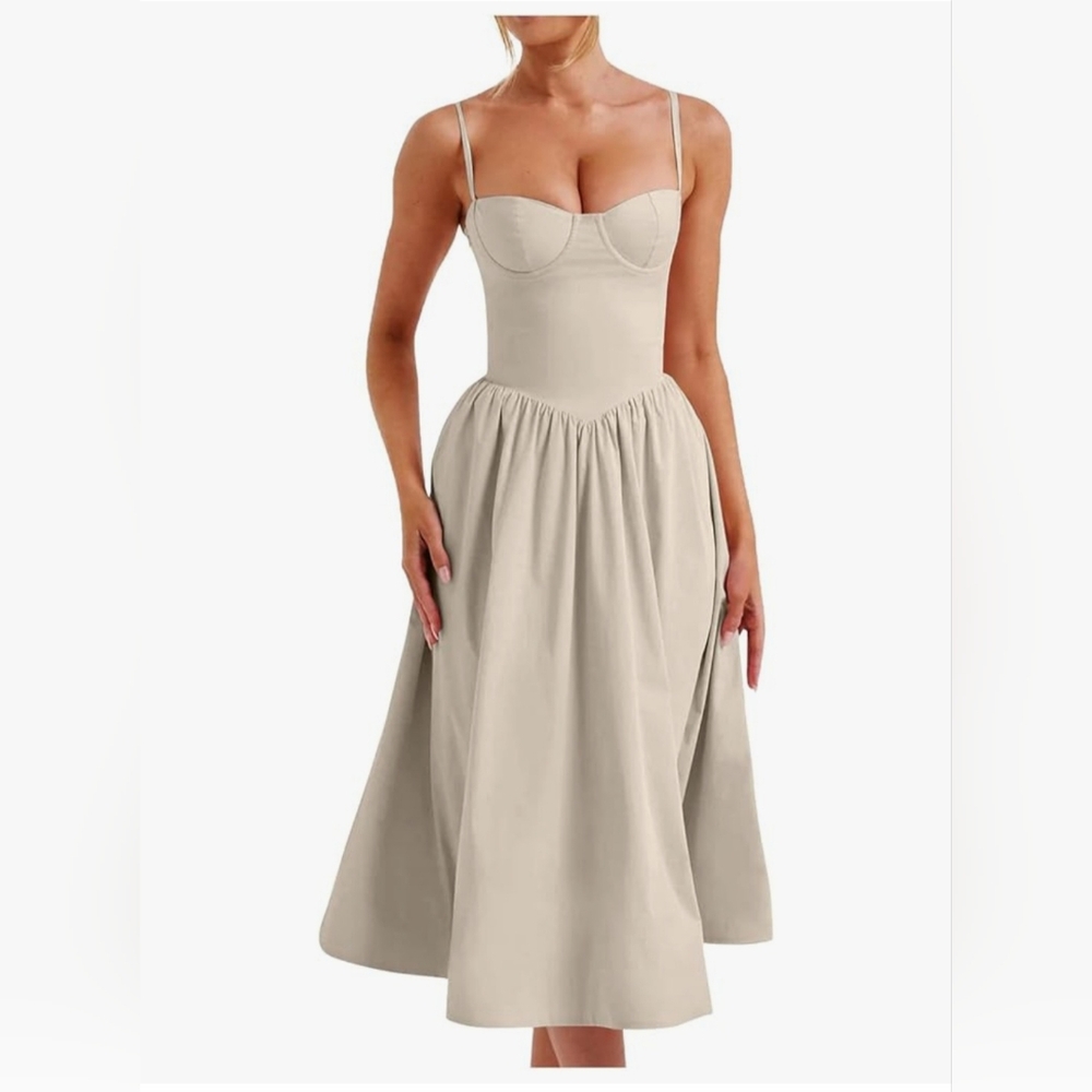 Corset Spaghetti Strap Midi Dress